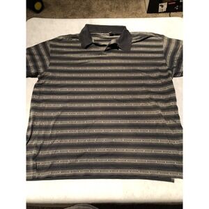 Ping Golf Polo Size Large Gray Stripes Multicolored Regular Fit Short Sleeve